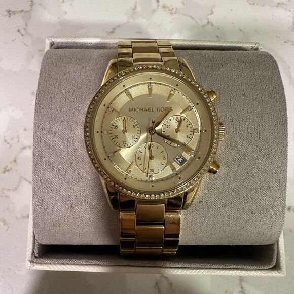 Michael Kors Radiant Gold Chronograph Watch main image 5